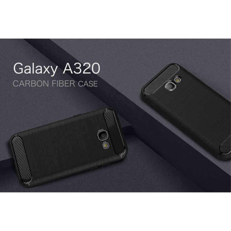 Cover Samsung Galaxy A3 2017 Sort Børstet Kulfiber Original