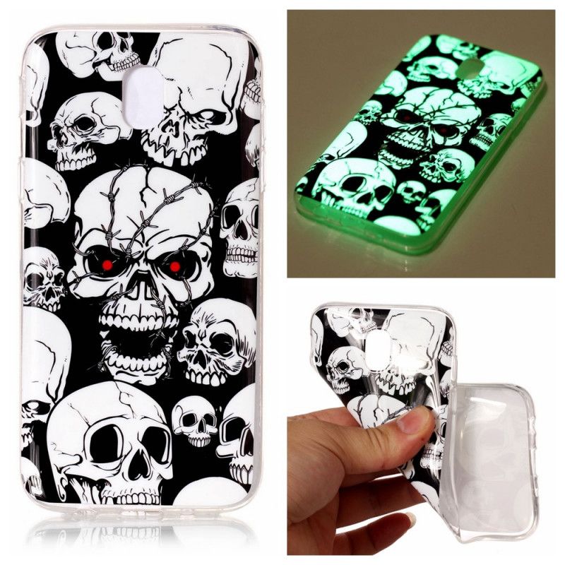 Cover for Samsung Galaxy J7 2017 Opmærksomhed Fluorescerende Kranier