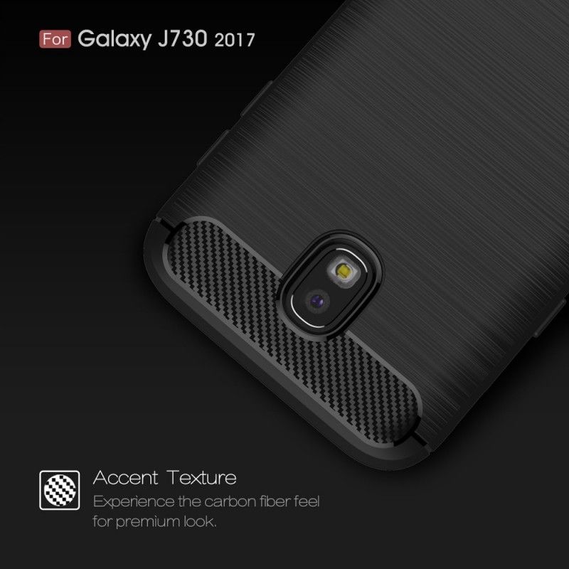 Cover Samsung Galaxy J7 2017 Sort Børstet Kulfiber Beskyttelse