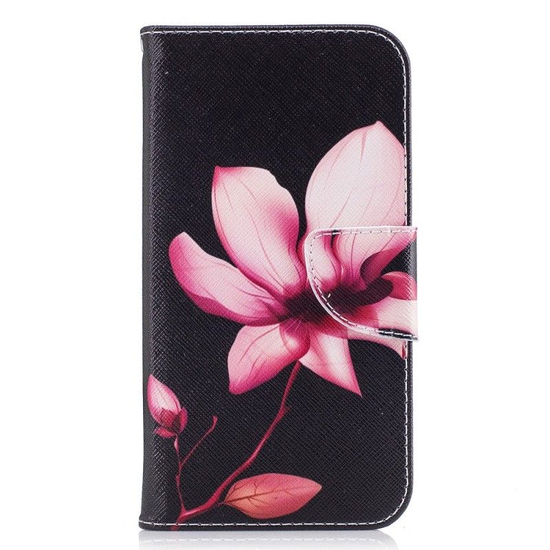 Flip Cover Læder for Samsung Galaxy J7 2017 Lyserød Blomst