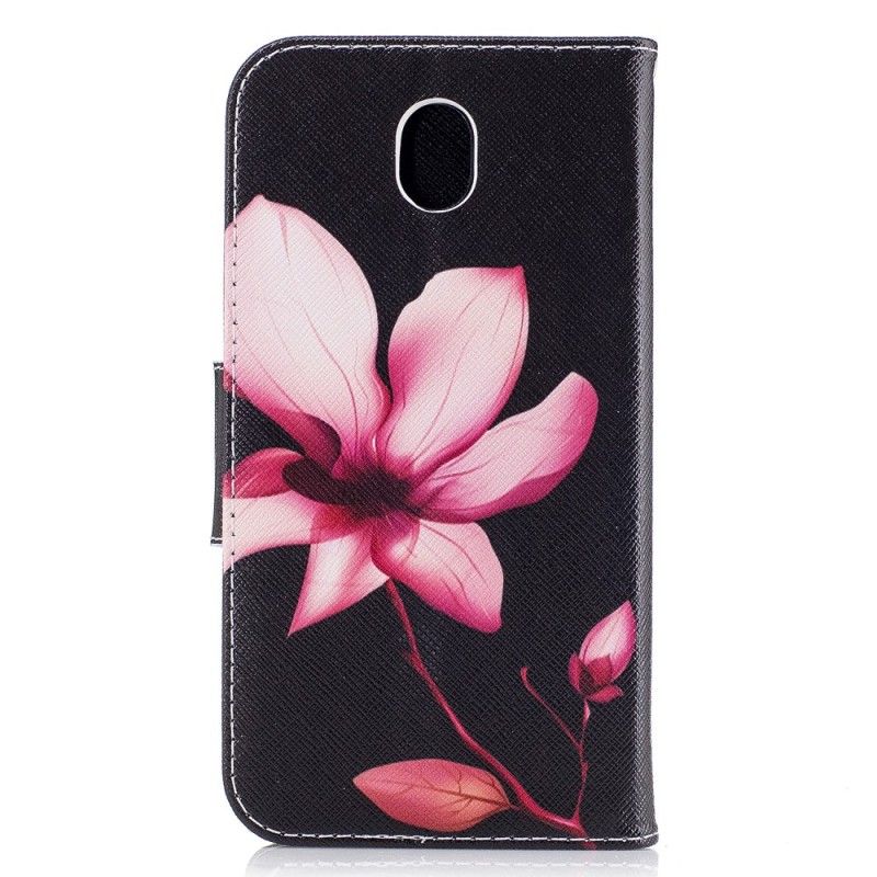 Flip Cover Læder for Samsung Galaxy J7 2017 Lyserød Blomst