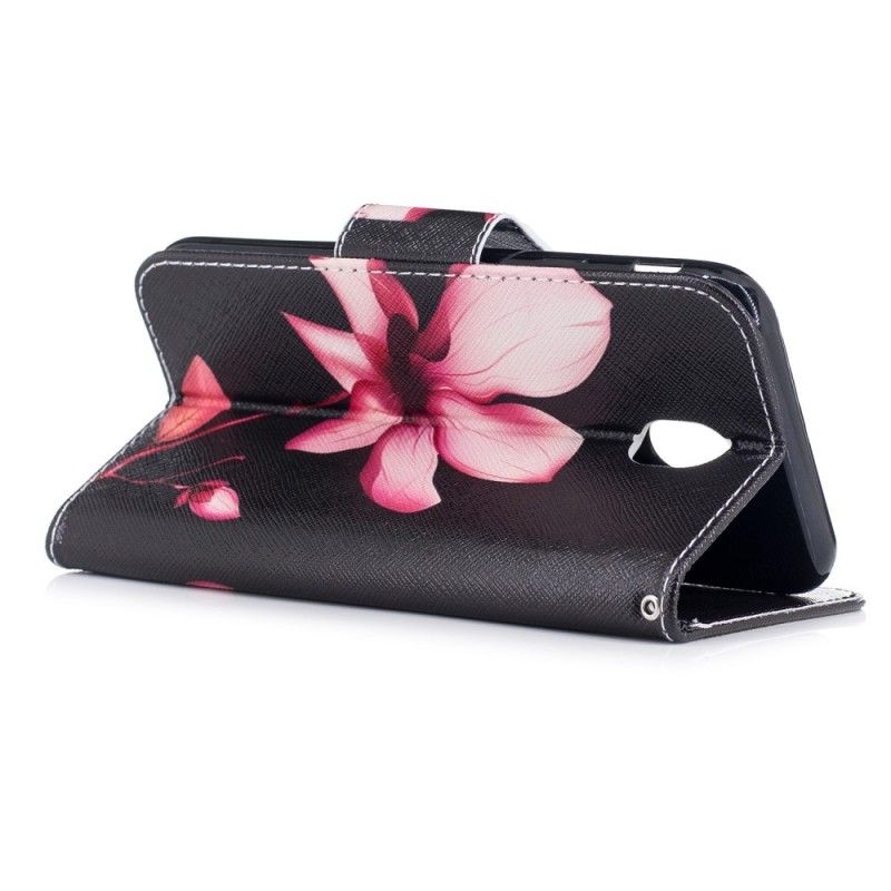 Flip Cover Læder for Samsung Galaxy J7 2017 Lyserød Blomst