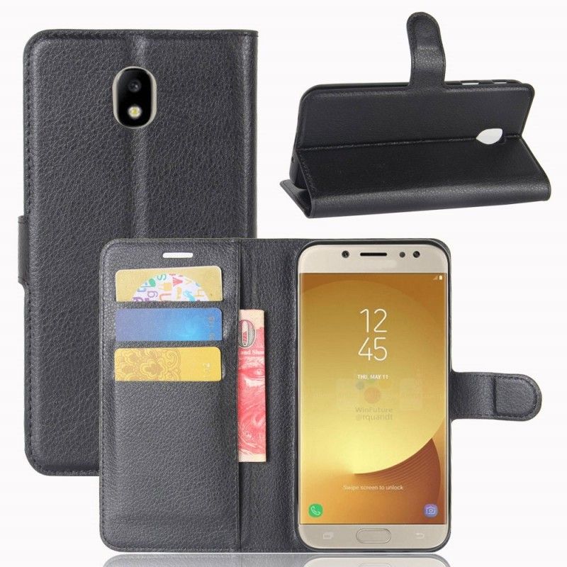 Flip Cover Læder for Samsung Galaxy J7 2017 Rød Klassisk