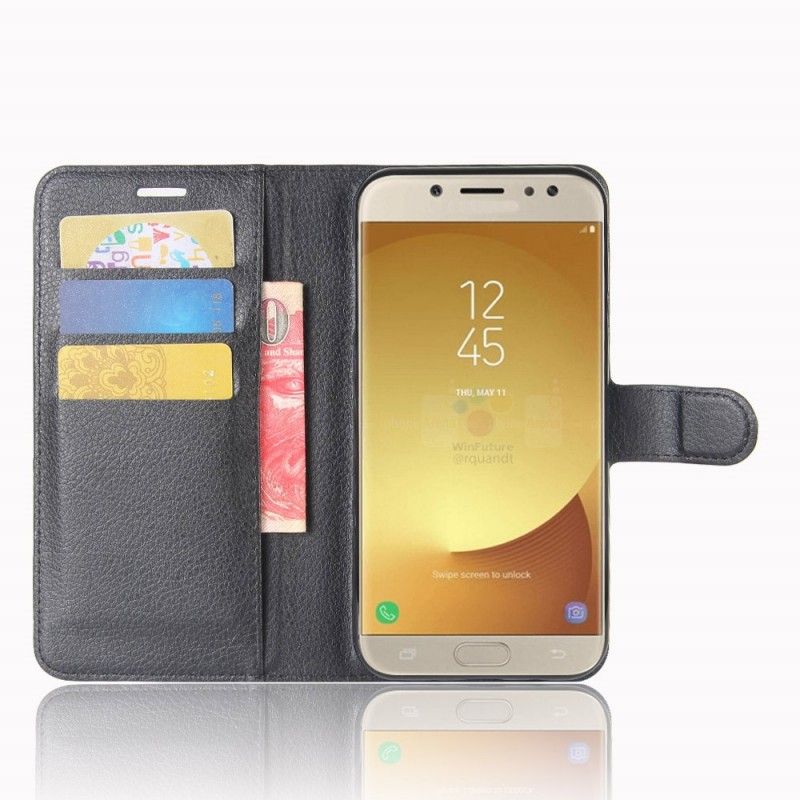 Flip Cover Læder for Samsung Galaxy J7 2017 Rød Klassisk