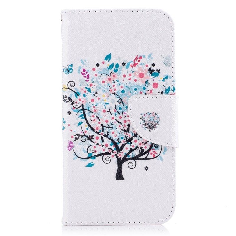 Flip Cover Læder Samsung Galaxy J7 2017 Blomstret Træ Beskyttelse