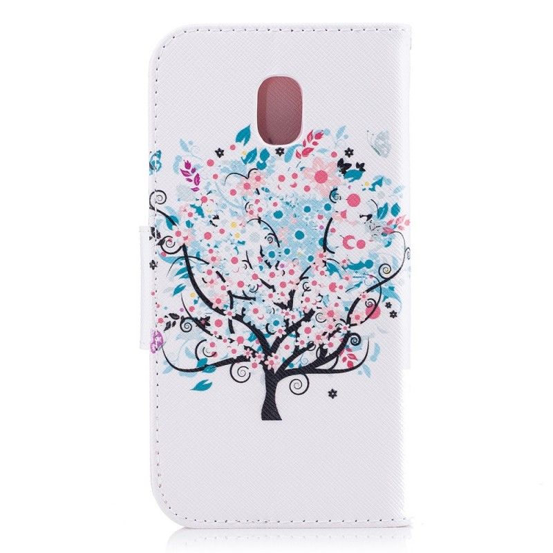 Flip Cover Læder Samsung Galaxy J7 2017 Blomstret Træ Beskyttelse