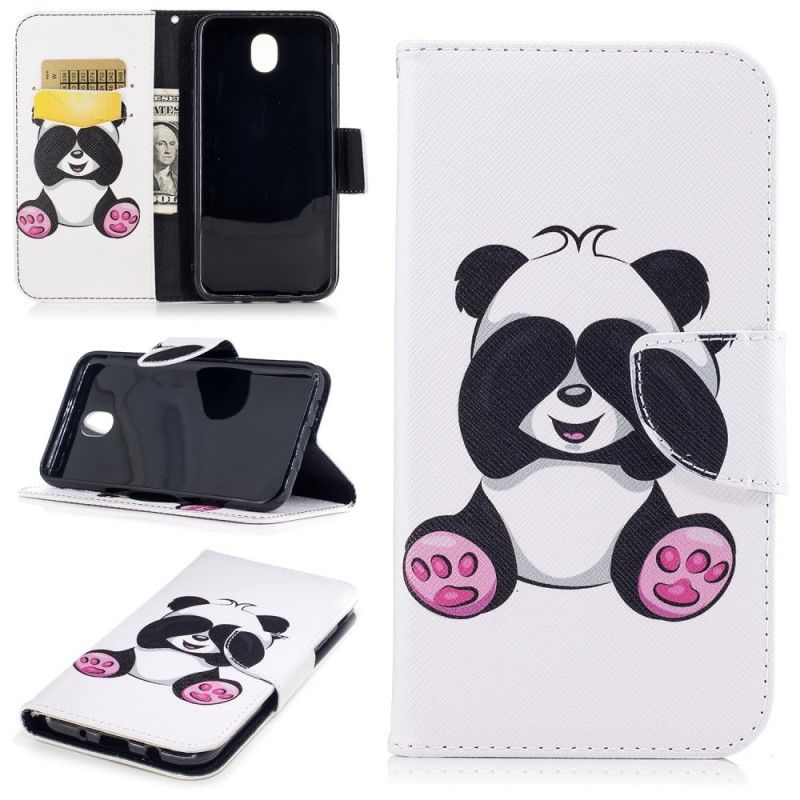 Flip Cover Læder Samsung Galaxy J7 2017 Sjov Panda