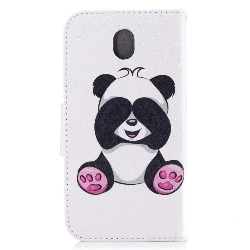 Flip Cover Læder Samsung Galaxy J7 2017 Sjov Panda