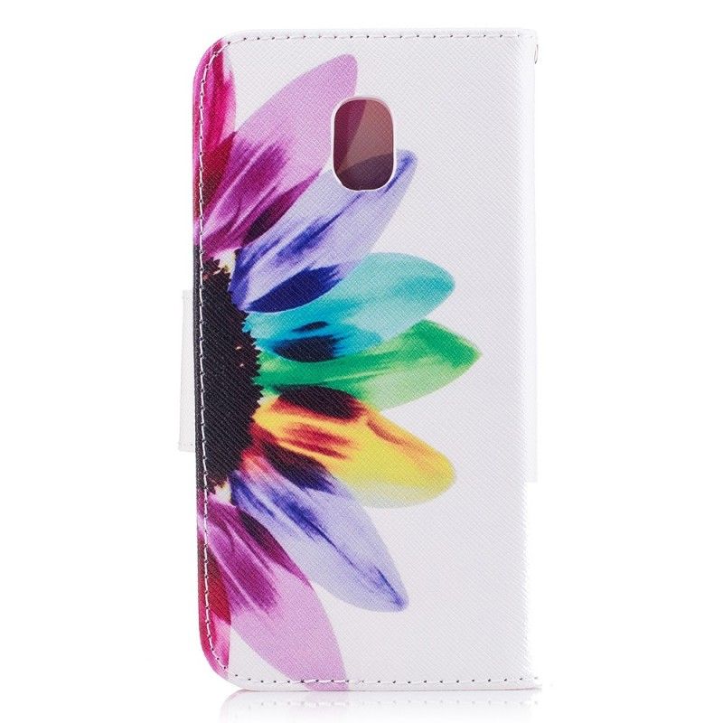 Flip Cover Samsung Galaxy J7 2017 Mobilcover Akvarelblomst