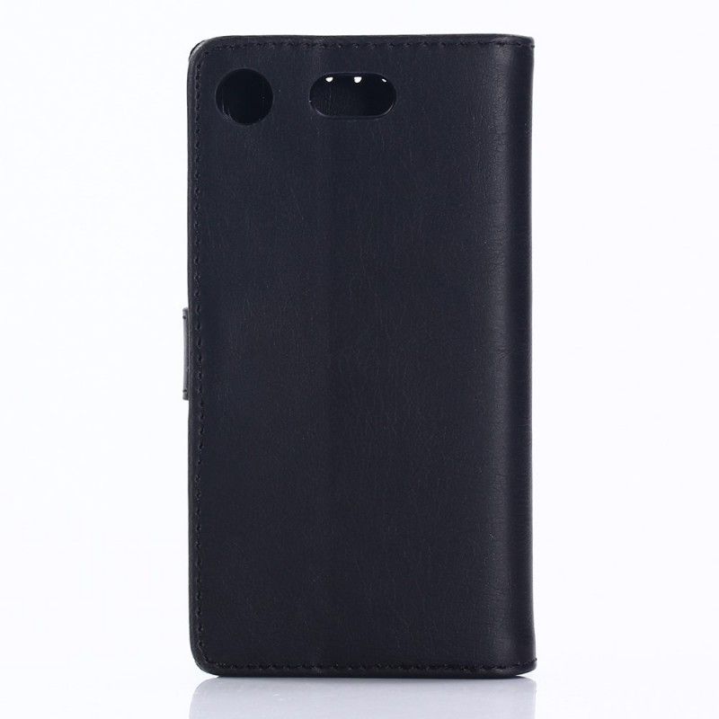 Flip Cover Læder Sony Xperia XZ1 Compact Sort Lædereffekt Original