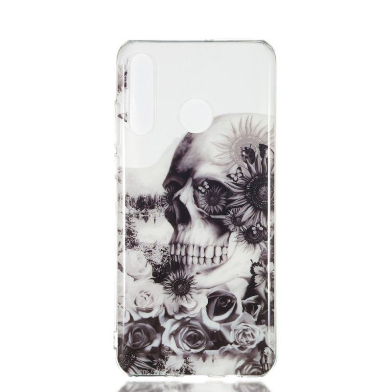 Cover for Huawei P30 Lite Gennemsigtig Blomstret Kranium