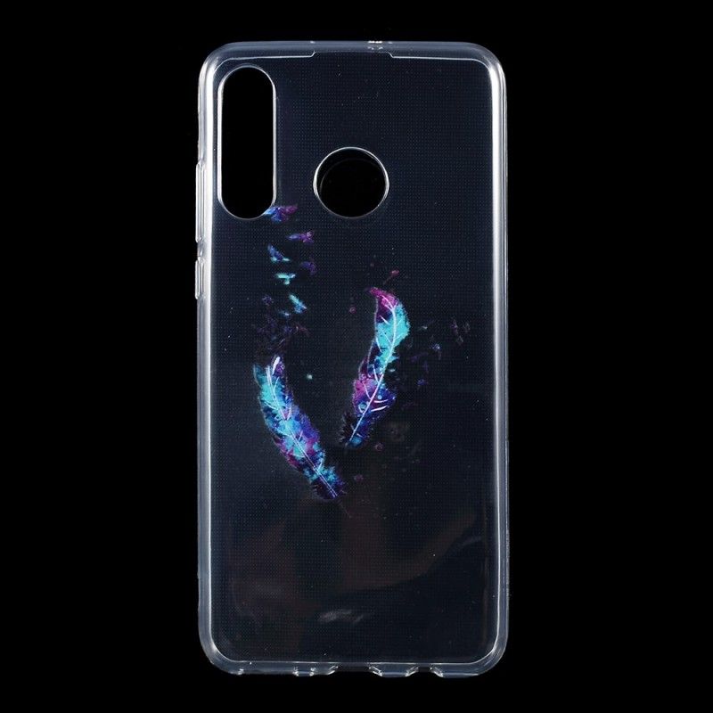 Cover for Huawei P30 Lite Gennemsigtige Fjer