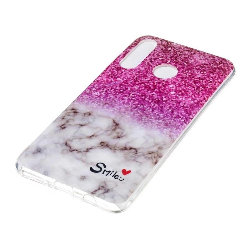 Cover for Huawei P30 Lite Marmorglitter Og Smil