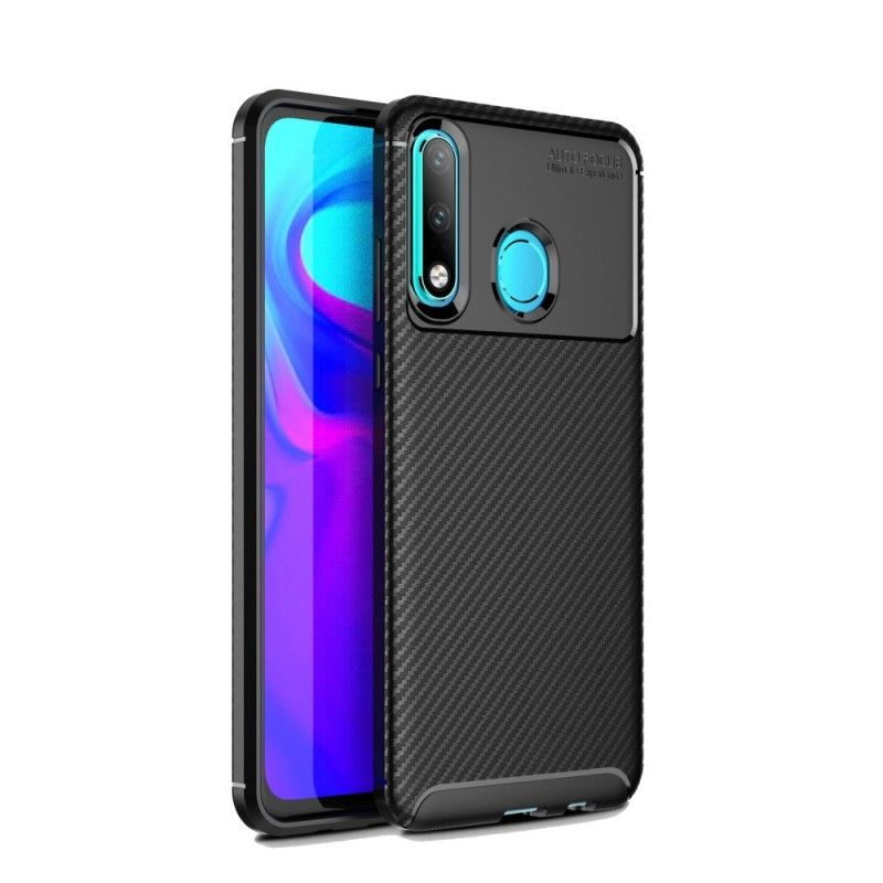 Cover for Huawei P30 Lite Sort Fleksibel Kulfibertekstur