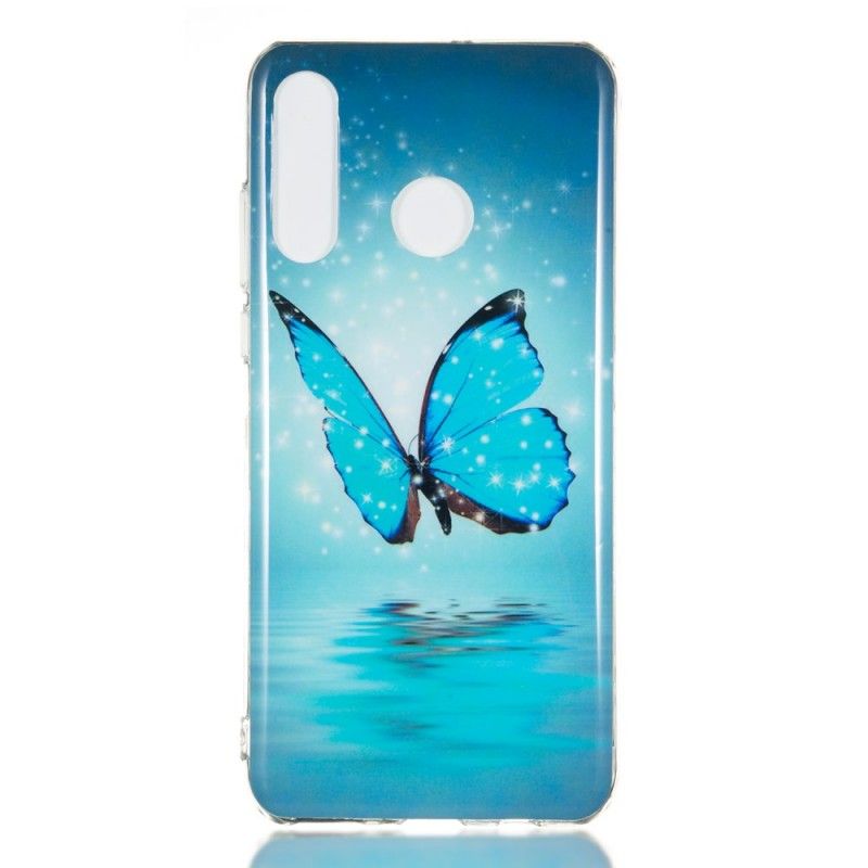 Cover Huawei P30 Lite Fluorescerende Blå Sommerfugl Original