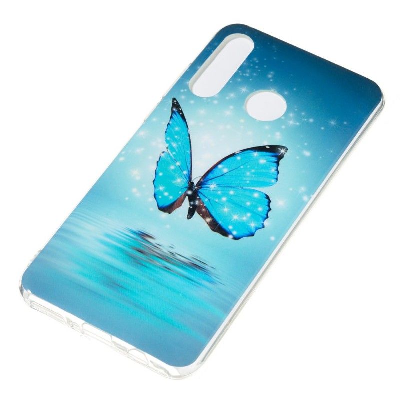 Cover Huawei P30 Lite Fluorescerende Blå Sommerfugl Original