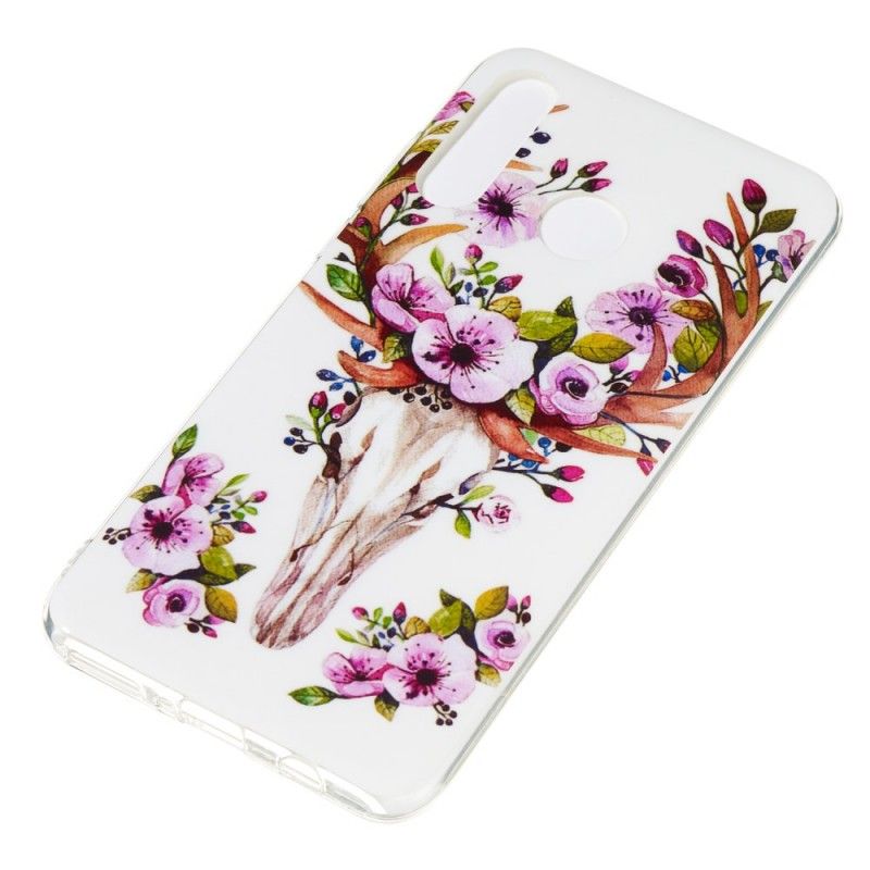 Cover Huawei P30 Lite Mobilcover Fluorescerende Blomstrende Elg