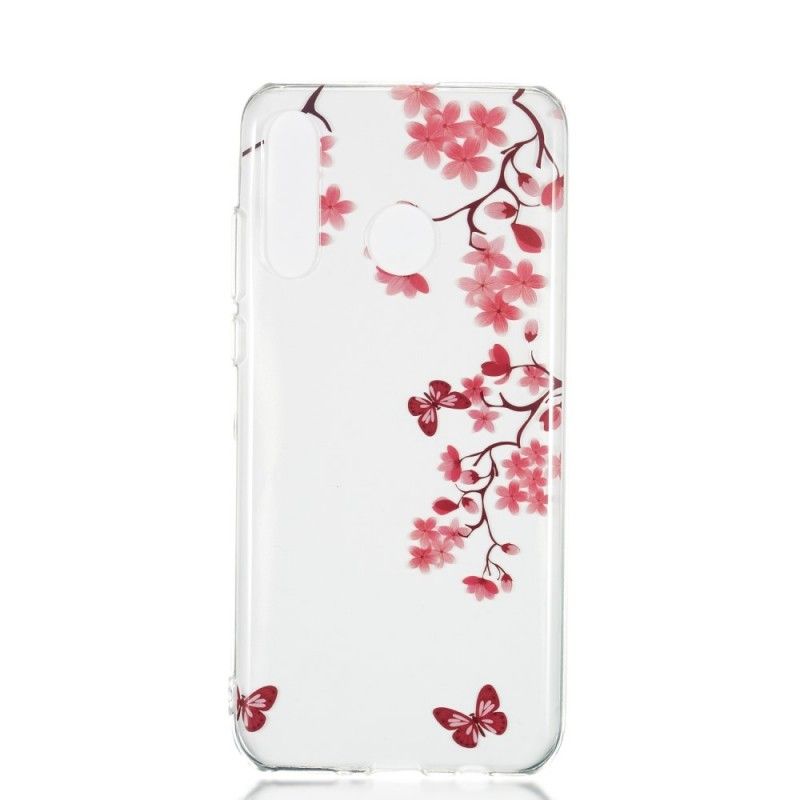 Cover Huawei P30 Lite Mobilcover Gennemsigtigt Blomstrende Træ