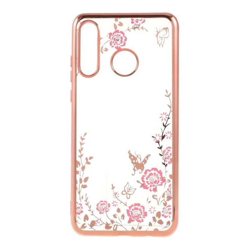 Cover Huawei P30 Lite Rose Gold Metaleffekt Grænser Op Til Sommerfugle