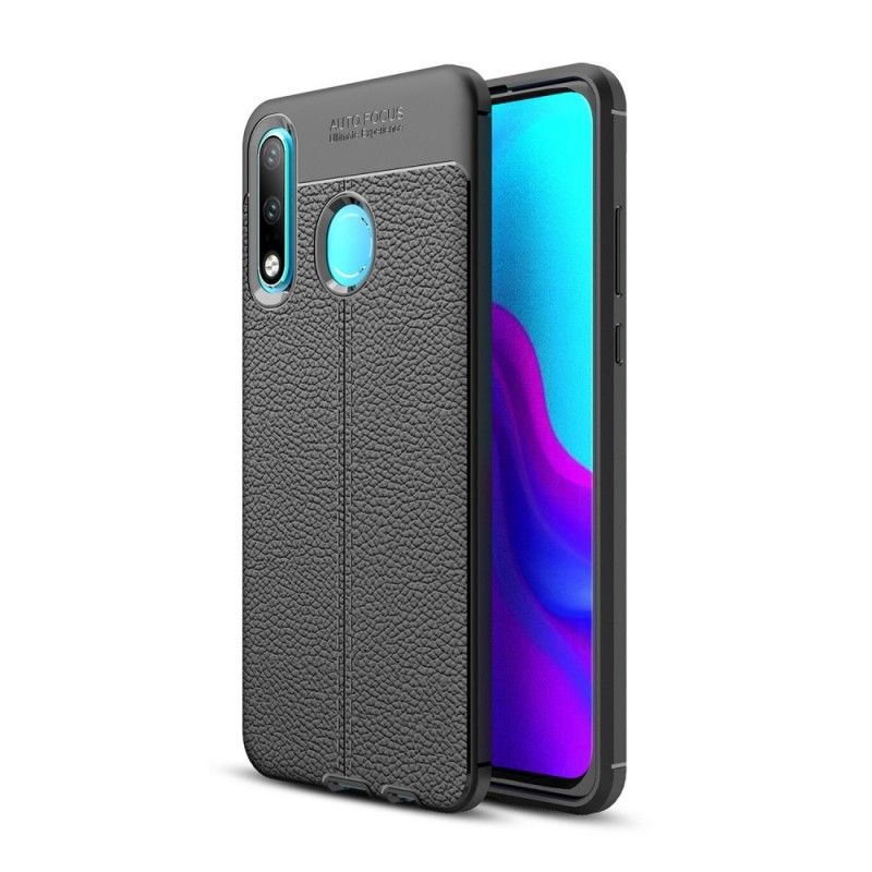 Cover Huawei P30 Lite Sort Dobbeltlinjeret Lychee-Lædereffekt