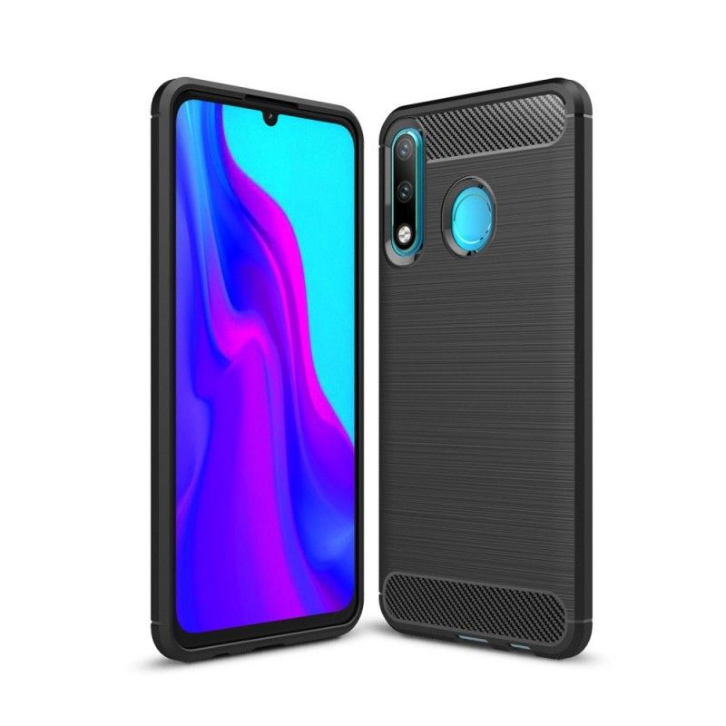 Cover Huawei P30 Lite Sort Mobilcover Børstet Kulfiber