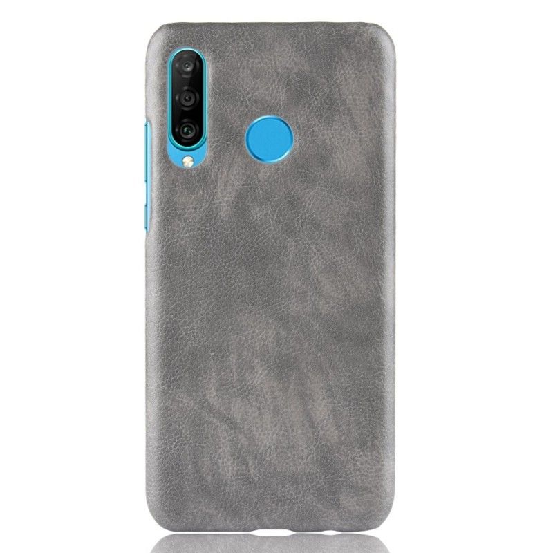 Cover Huawei P30 Lite Sort Mobilcover Lychee-Lædereffekt