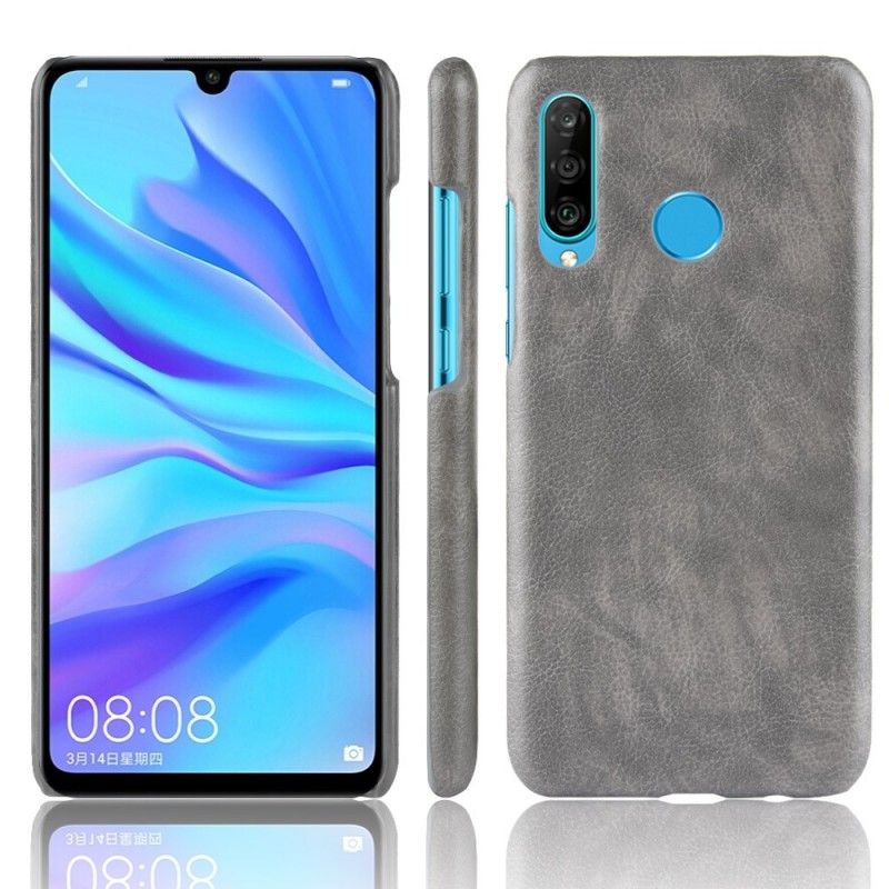 Cover Huawei P30 Lite Sort Mobilcover Lychee-Lædereffekt