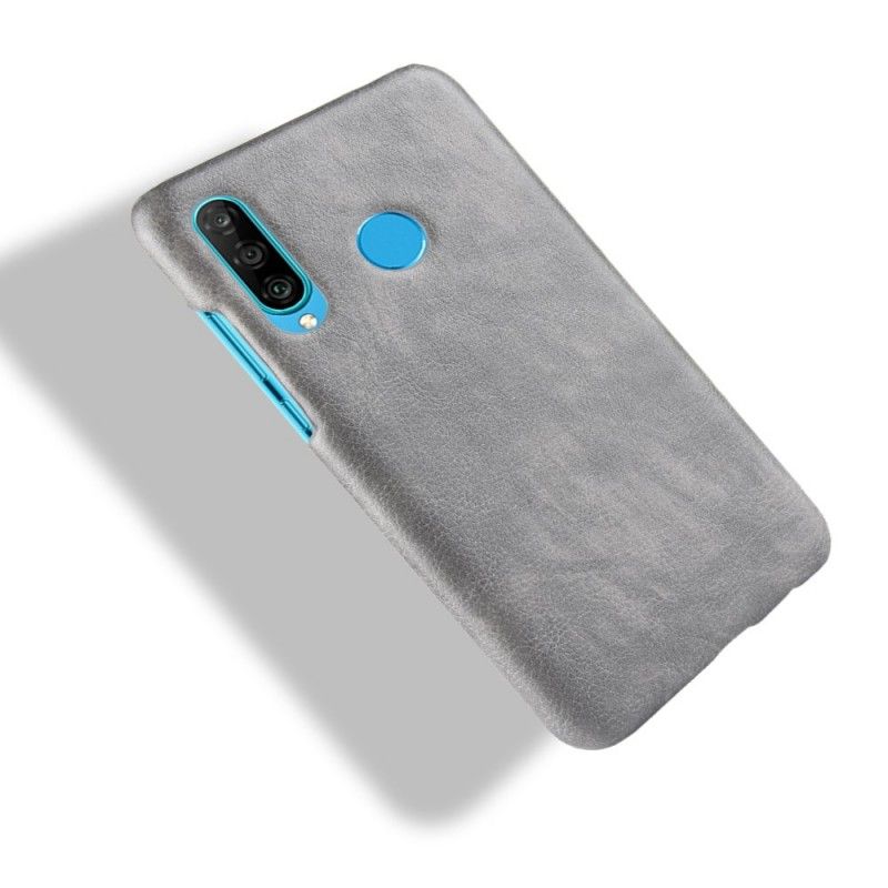 Cover Huawei P30 Lite Sort Mobilcover Lychee-Lædereffekt