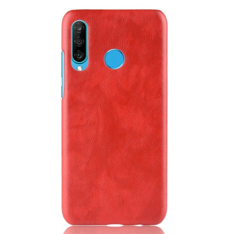 Cover Huawei P30 Lite Sort Mobilcover Lychee-Lædereffekt