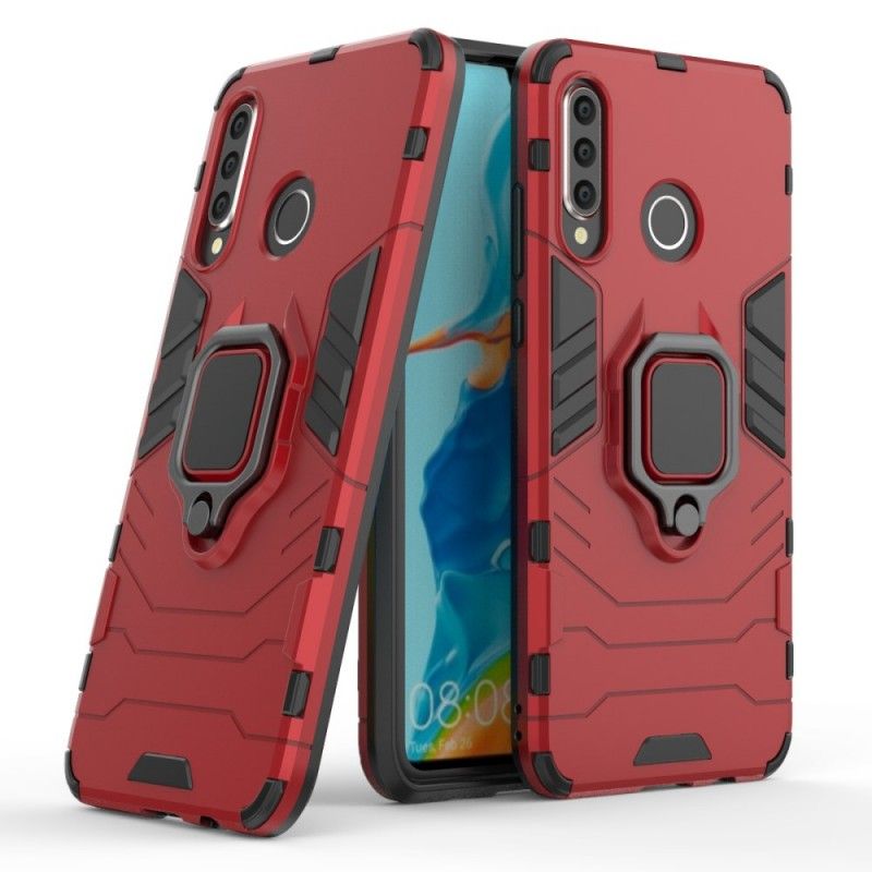 Cover Huawei P30 Lite Sort Modstandsdygtig Ring Beskyttelse