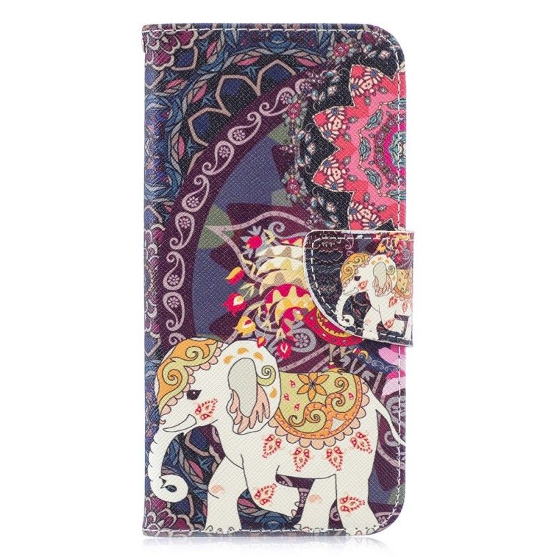 Flip Cover Huawei P30 Lite Etnisk Elefantmandala