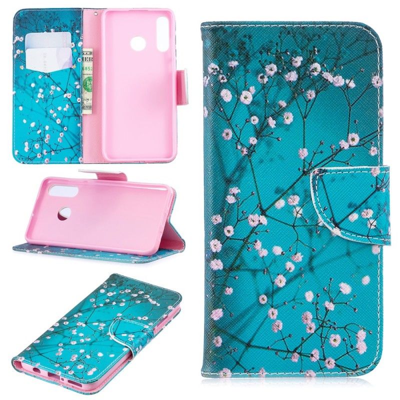 Flip Cover Læder for Huawei P30 Lite Blomstrende Træ