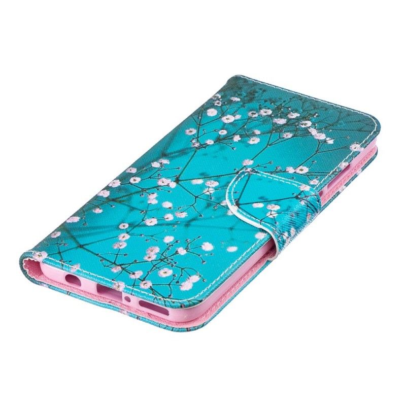 Flip Cover Læder for Huawei P30 Lite Blomstrende Træ