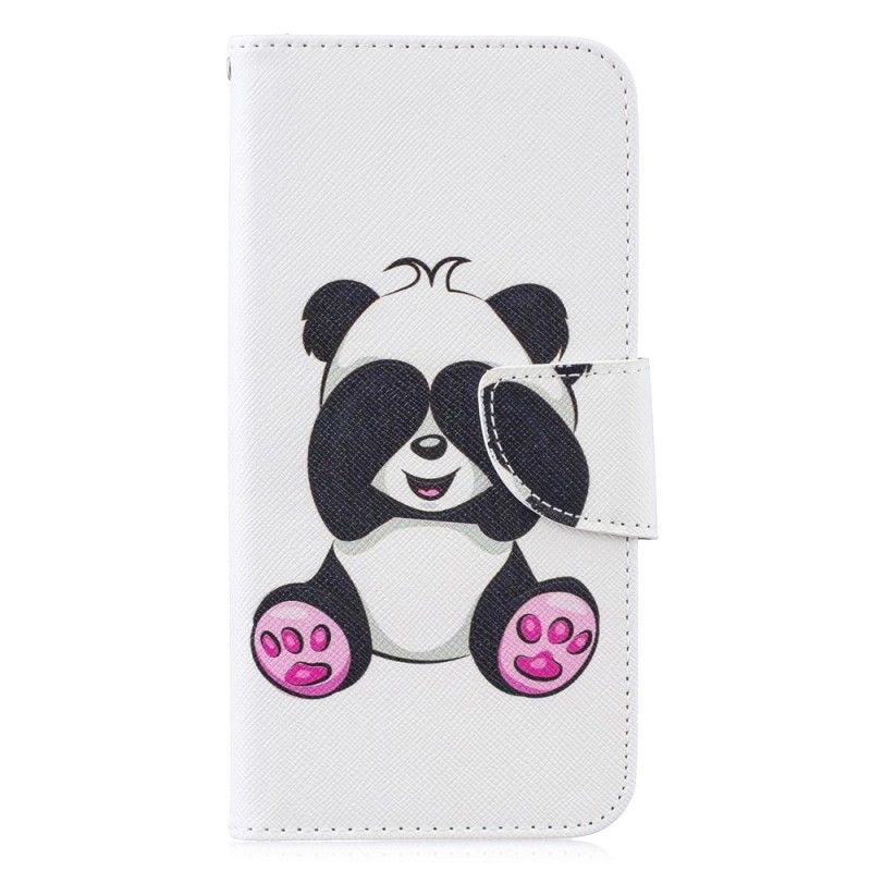 Flip Cover Læder for Huawei P30 Lite Sjov Panda