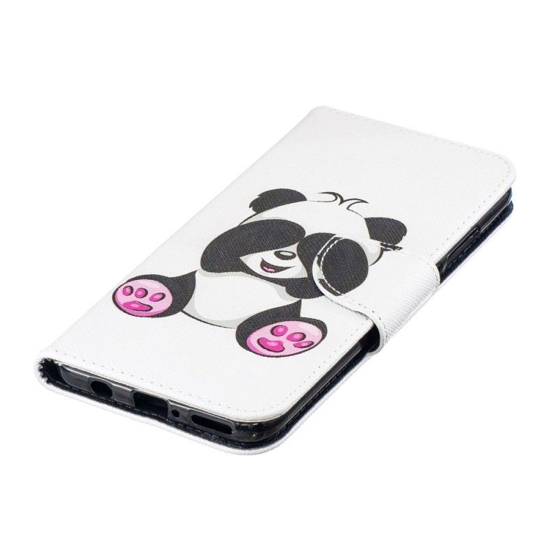 Flip Cover Læder for Huawei P30 Lite Sjov Panda