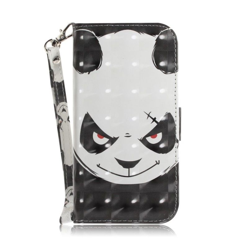 Flip Cover Læder for Huawei P30 Lite Vred Panda Med Rem