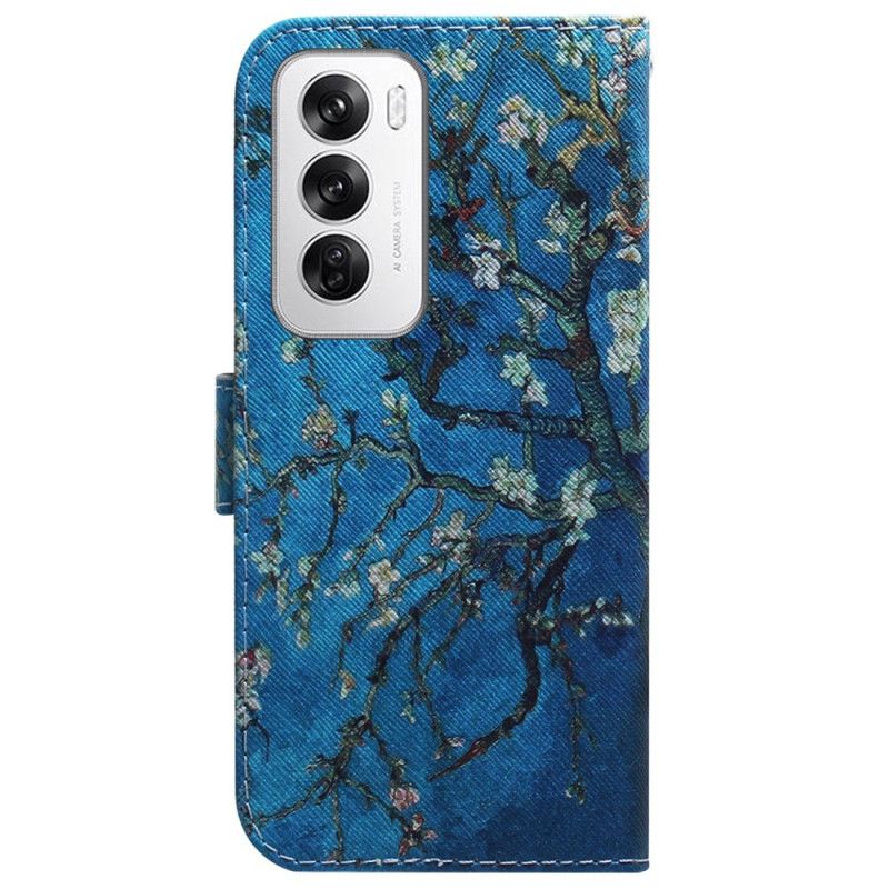 Flip Cover Oppo Reno 12 5g Abrikosblomster