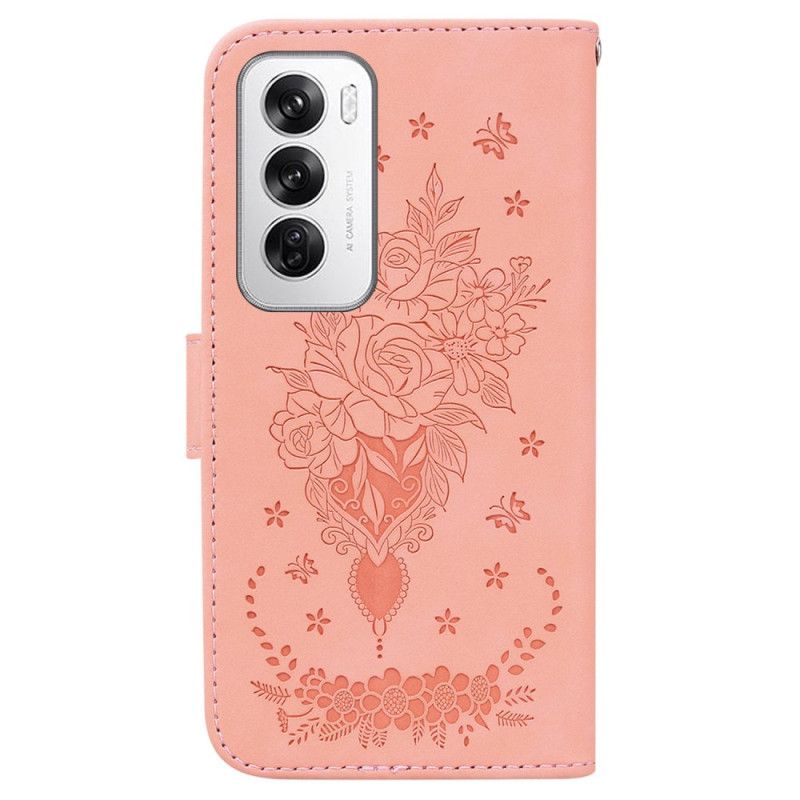 Flip Cover Oppo Reno 12 5g Floralie Med Rem