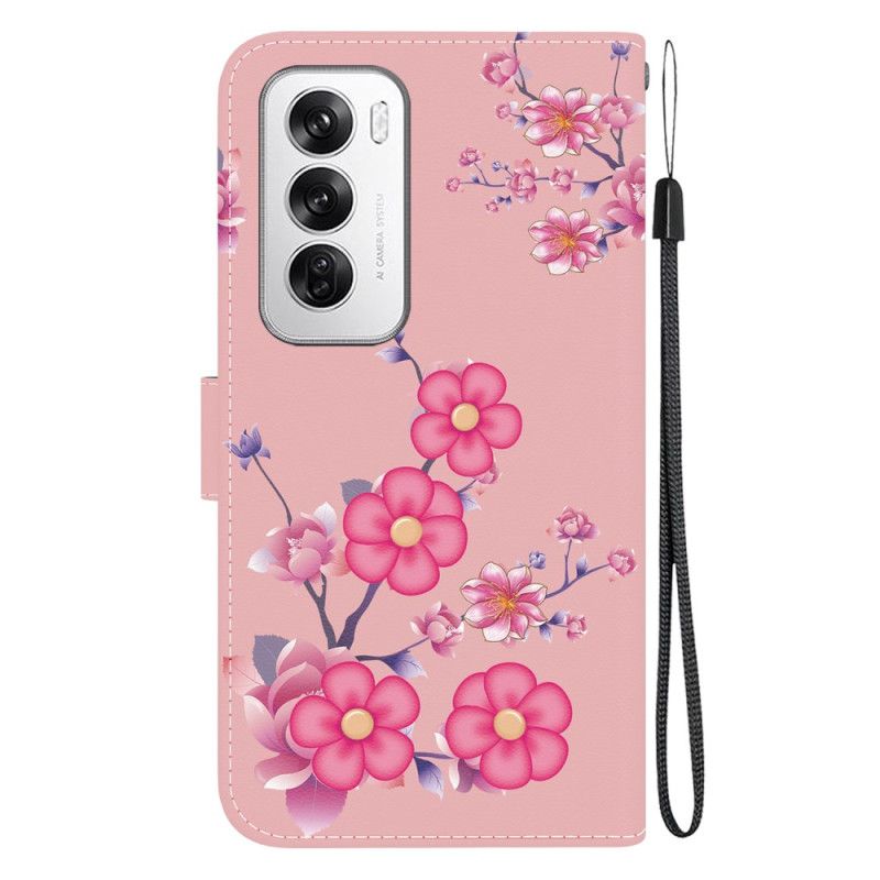 Flip Cover Oppo Reno 12 5g Sakura Med Rem