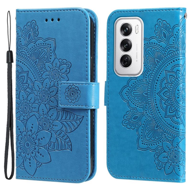 Flip Cover Til Oppo Reno 12 5g Mandala Print Med Rem