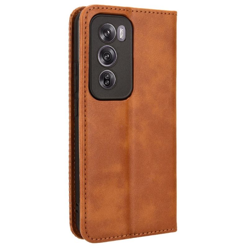 Læder Cover Oppo Reno 12 5g Telefon Etui Vintage Frise