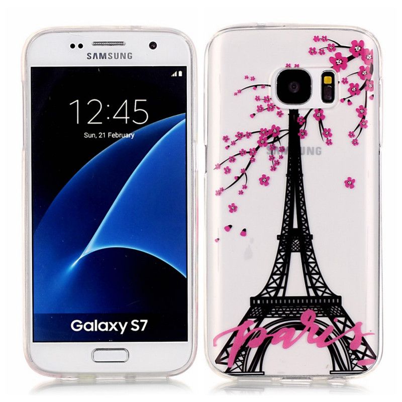 Cover Samsung Galaxy S7 Blomstret Eiffeltårn Original