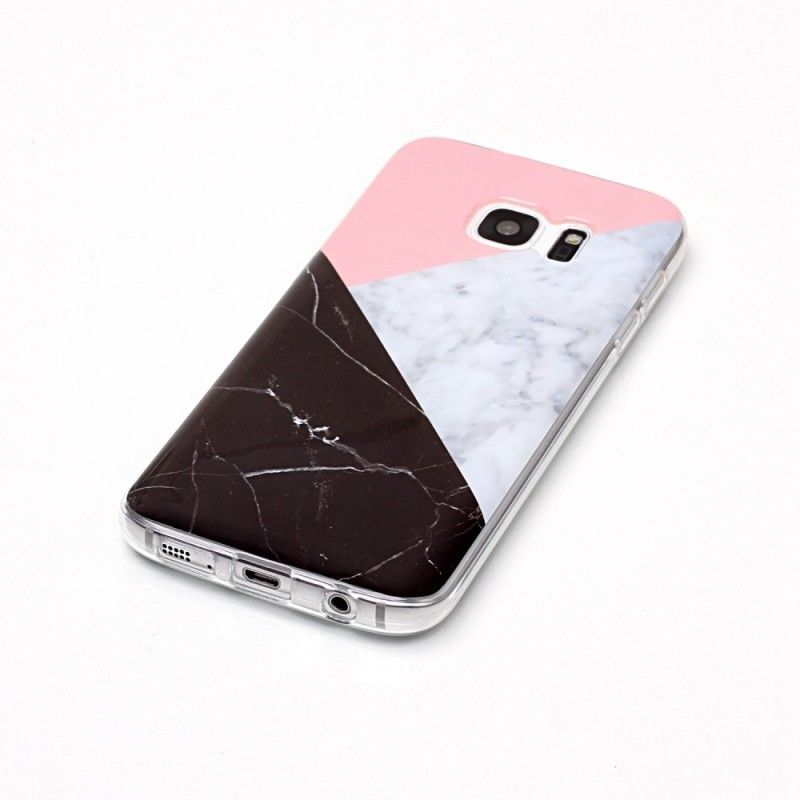 Cover Samsung Galaxy S7 Mobilcover Geometrisk Marmoreffekt