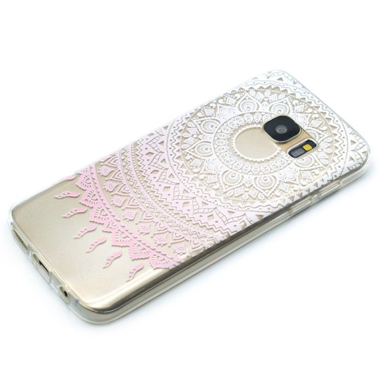 Cover Samsung Galaxy S7 Pink Gennemsigtig Farverig Mandala