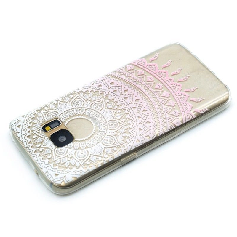 Cover Samsung Galaxy S7 Pink Gennemsigtig Farverig Mandala