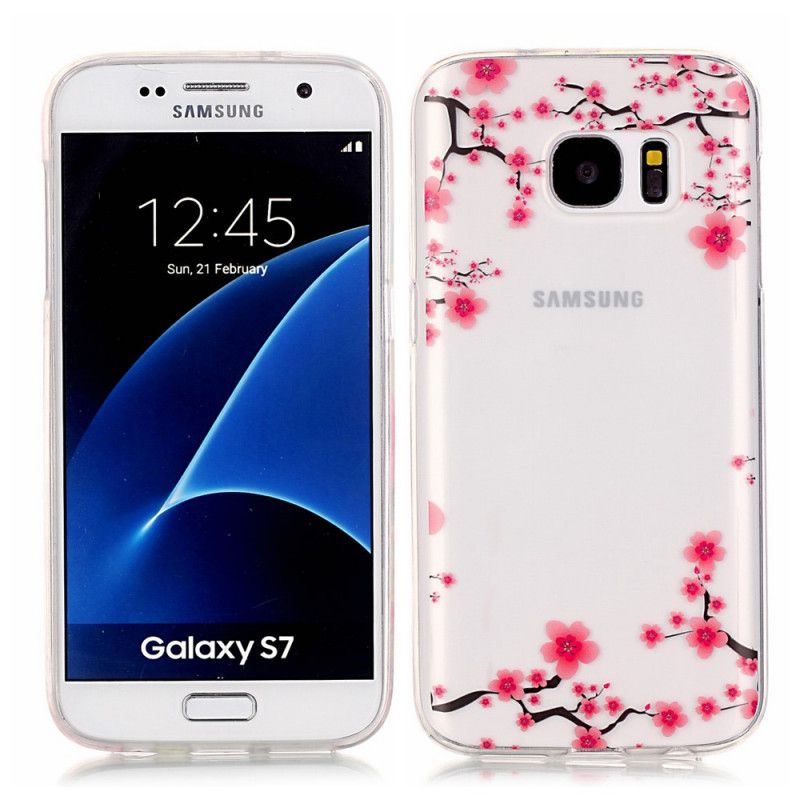 Cover Samsung Galaxy S7 Rød Blomstrende Grene