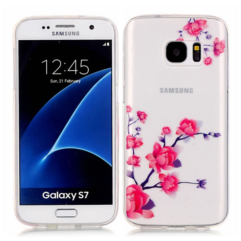 Cover Samsung Galaxy S7 Rød Blomstrende Grene