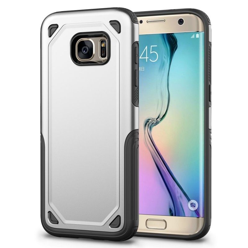 Cover Samsung Galaxy S7 Sort Metaleffekt Rustning Beskyttelse