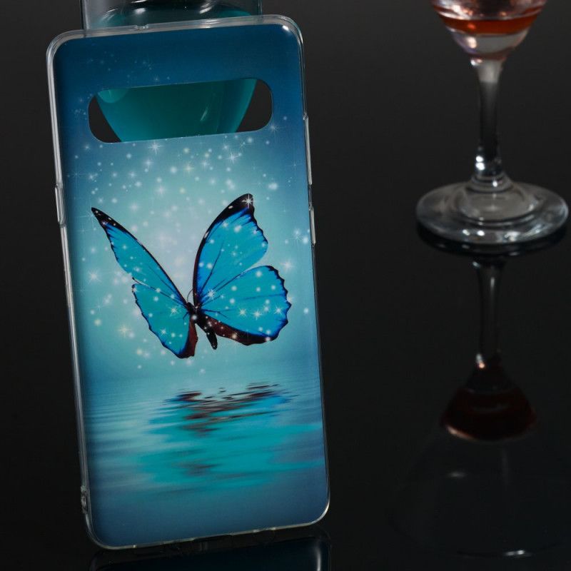 Cover for Samsung Galaxy S10 5G Fluorescerende Blå Sommerfugl