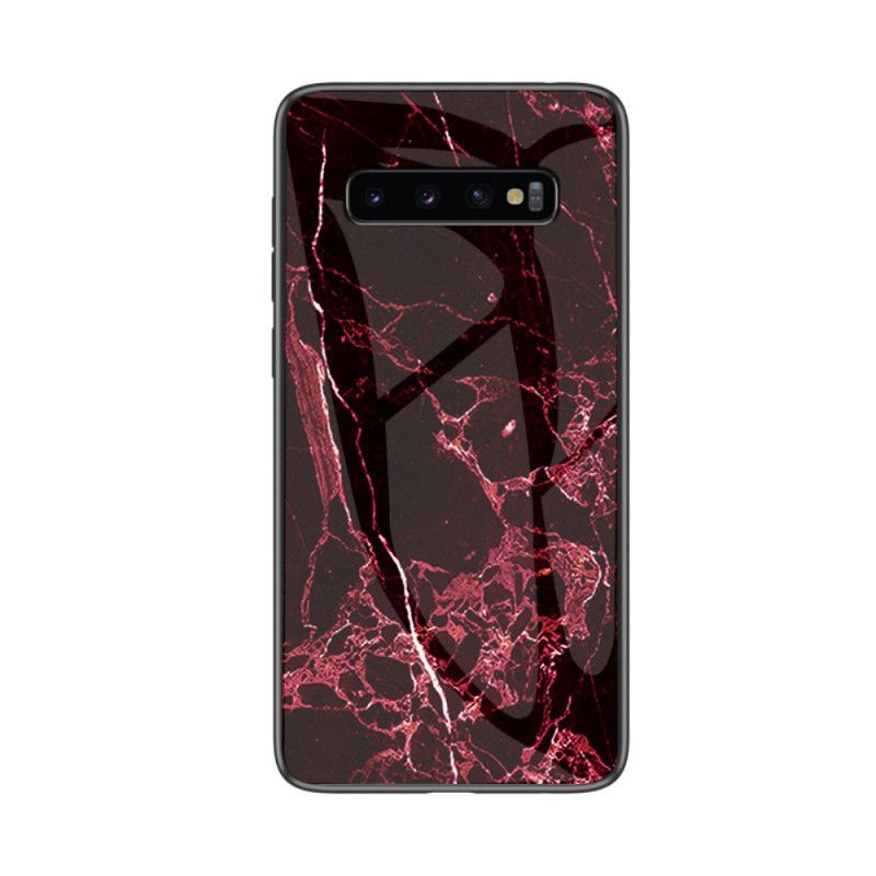 Cover for Samsung Galaxy S10 5G Sort Hærdet Marmorglas